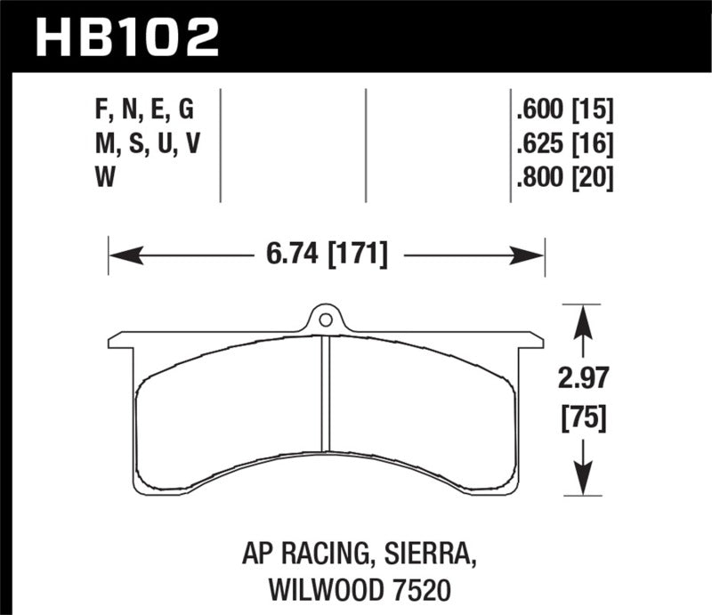 Hawk AP Racing 6/Wilwood DTC-50 Race Brake Pads-thumbmail-2