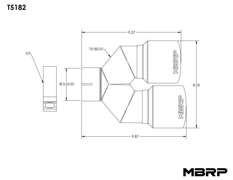 MBRP 3in ID / Dual 4in OD Out Staggered L 9.87in / R 9.37in Single Wall T304 SS Univ Exhaust Tip-thumbmail-4