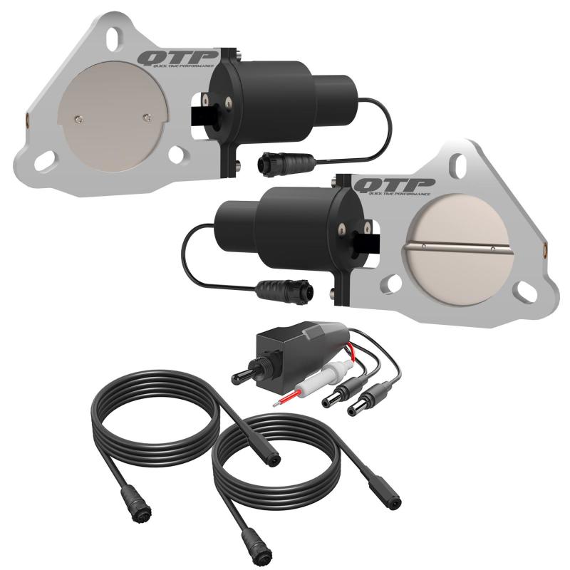 QTP 3in Bolt-On QTEC Dual Electric Cutout Valves - Pair-thumbmail-2