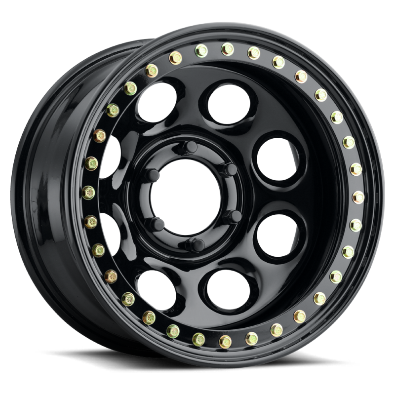 Raceline RT81 Rock 8 16x10in / 5x114.3 BP / -44mm Offset / 83.82mm Bore - Gloss Black Beadlock Wheel-thumbmail-1