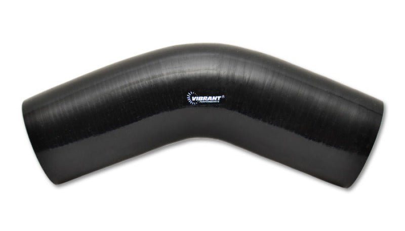 Vibrant 4 Ply Reinforced Silicone Elbow Connector - 4in I.D. - 45 deg. Elbow (BLACK)-thumbmail-2