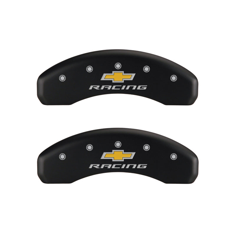 MGP 4 Caliper Covers Engraved Front & Rear Chevy racing Red finish silver ch-thumbmail-4
