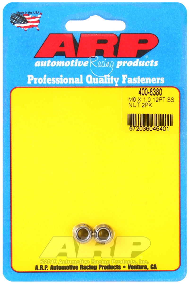ARP M6 x 1.00 (M8 WR) SS 12pt Nut Kit (Set of 2)-thumbmail-1