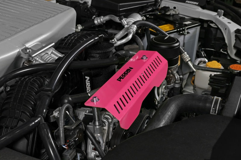 Perrin 22-23 Subaru WRX Pulley Cover (Short Version - Works w/AOS System) - Hyper Pink-thumbmail-3