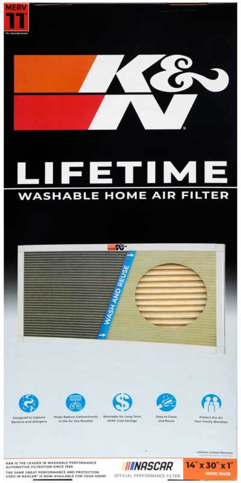 K&N HVAC Filter - 14 x 30 x 1-thumbmail-7