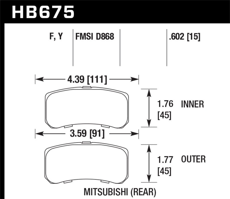 Hawk 09+ Mitsubishi Lancer Ralliart / 08+ Lancer GTS LTS Rear Brake Pads-thumbmail-8