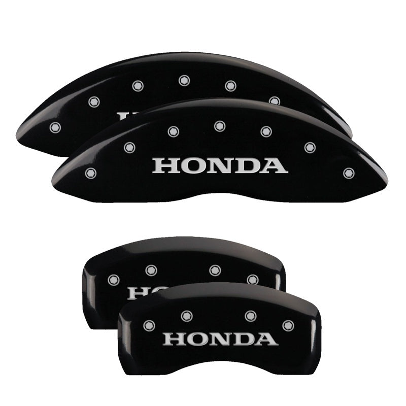 MGP 4 Caliper Covers Engraved Front & Rear Honda Black finish silver ch-thumbmail-2