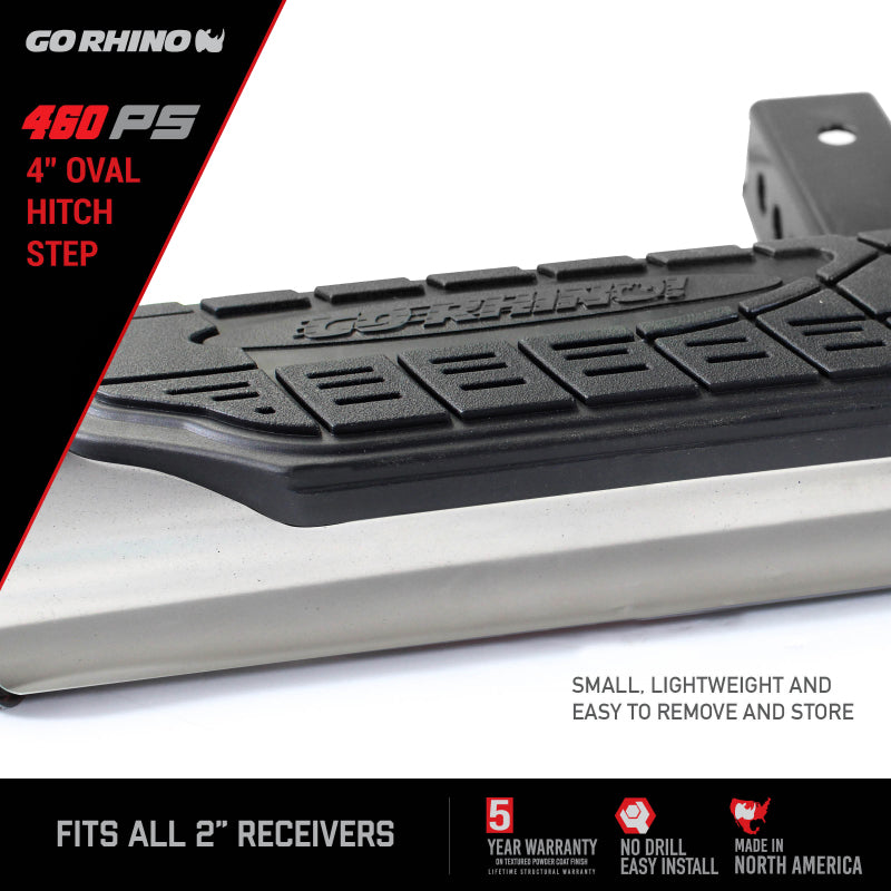 Go Rhino 4in Oval Hitch Step - Stainless-thumbmail-3