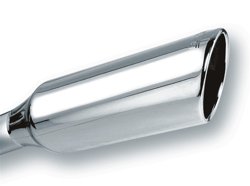 Borla 2.25in Inlet 4in Round Rolled Angle Cut x 12in Long Embossed Exhaust Tip-thumbmail-2