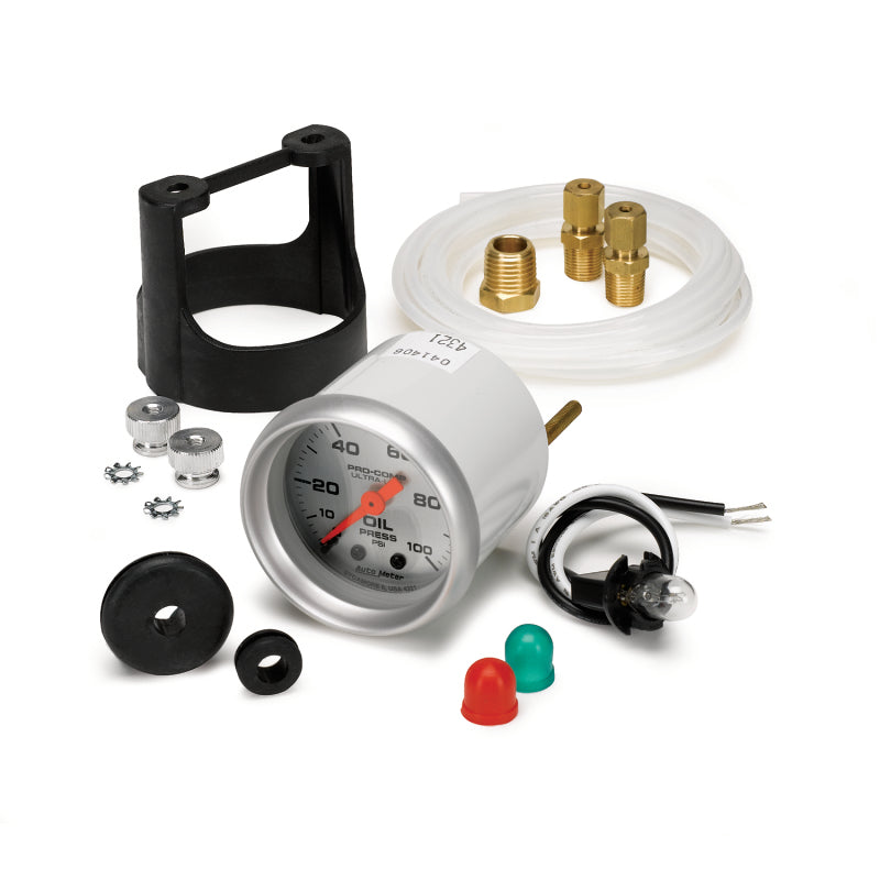 Autometer Ultra-Lite 52mm 0-100 PSI Mechanical Oil Pressure Gauge-thumbmail-2