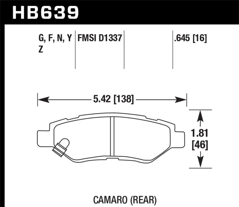 Hawk 2008-14 Cadillac CTS / 10-15 Chevy Camaro HPS 5.0 Rear Brake Pads-thumbmail-2
