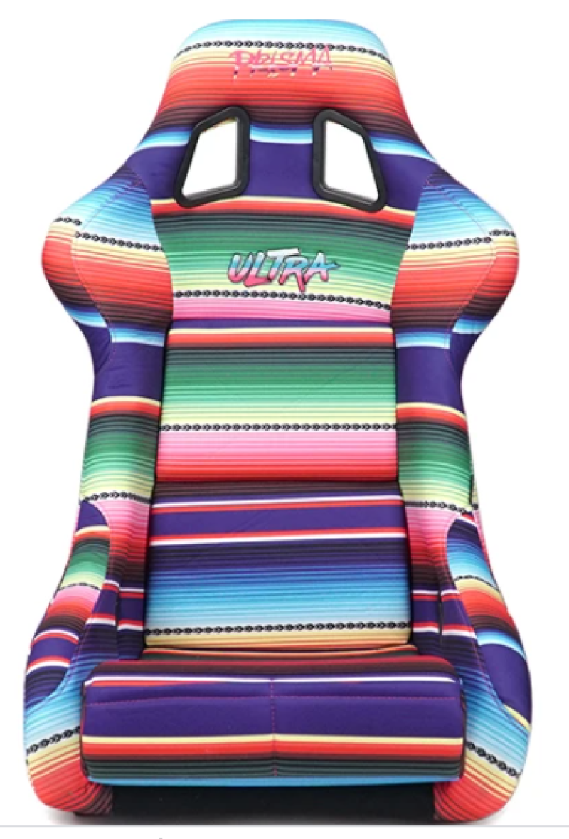 NRG FRP Bucket Seat PRISMA Serepi Edition W/ Red Pearlized Back Mexi-Cali Blanket Print - Large-thumbmail-2