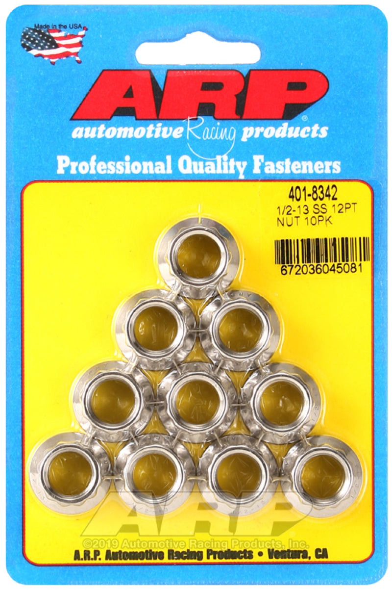 ARP 1/2-13 SS 12pt Nut Kit (Pack of 10)-thumbmail-1