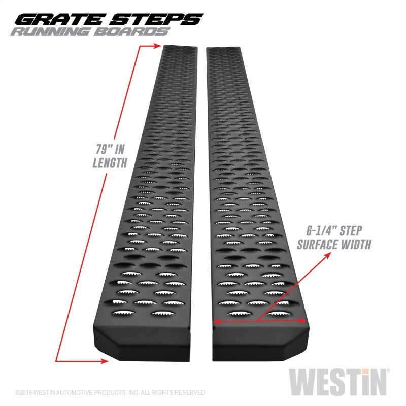 Westin Grate Steps Running Boards 79 in - Textured Black-thumbmail-14