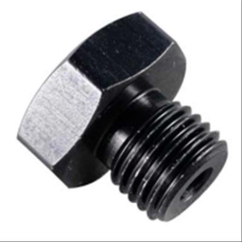 Fragola -6AN Port Plug 9/16-18 w/ 1/8 FPT Port - Black-thumbmail-1
