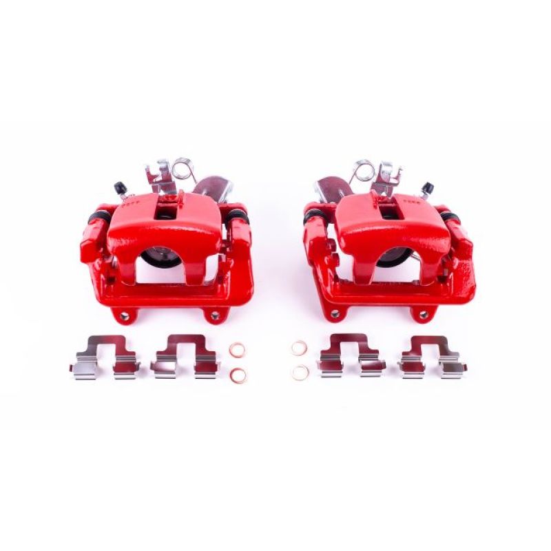 Power Stop 05-09 Audi A4 Rear Red Calipers w/Brackets - Pair-thumbmail-2
