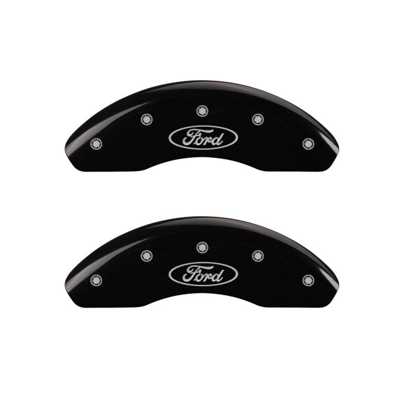 MGP 4 Caliper Covers Engraved Front & Rear Oval logo/Ford Black finish silver ch-thumbmail-3