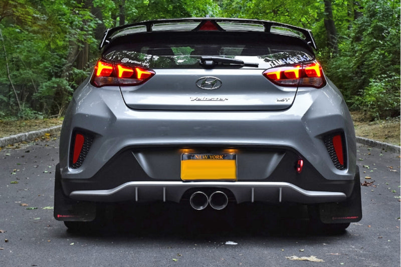 Rally Armor 19-21 Hyundai Veloster Turbo R-Spec Black UR Mud Flap w/ White Logo-thumbmail-3