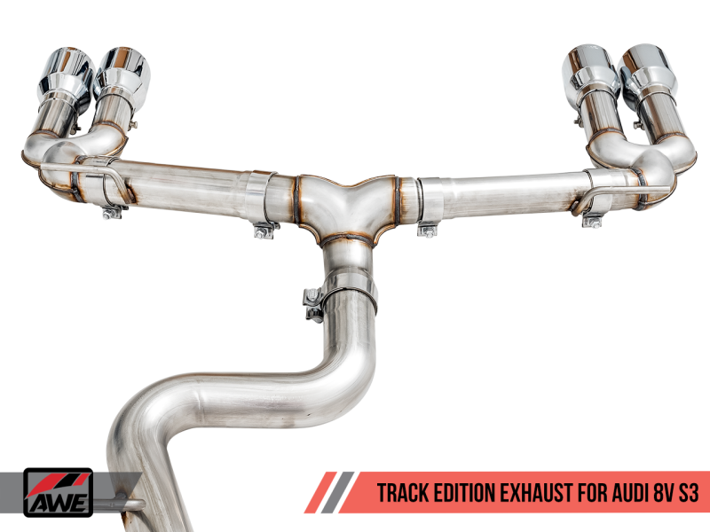 AWE Tuning Audi 8V S3 Track Edition Exhaust w/Chrome Silver Tips 102mm-thumbmail-3
