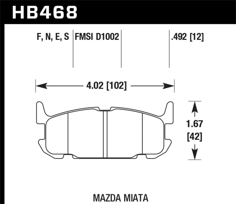 Hawk 03-05 Miata w/ Sport Suspension HPS Street Rear Brake Pads (D1002)-thumbmail-2