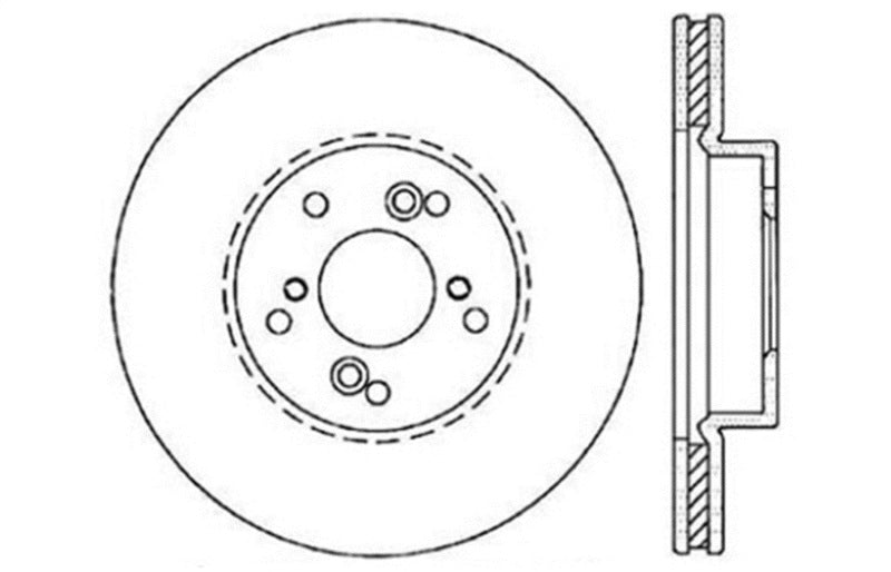 StopTech 99-08 Acura TL (STD Caliber) / 01-03 CL / 04-09 TSX Cross Drilled Left Front Rotor-thumbmail-3