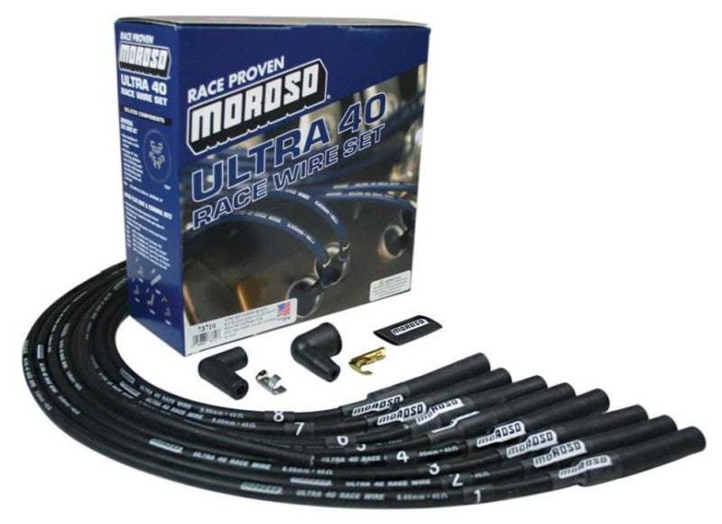 Moroso Chevrolet Big Block Ignition Wire Set - Ultra 40 - Unsleeved - Non-HEI - Over Valve - Black-thumbmail-1