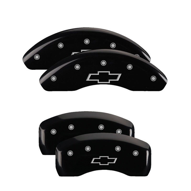 MGP 4 Caliper Covers Engraved F & R Chevy Racing Black Finish Silver Char 2019 Chevrolet Camaro-thumbmail-2