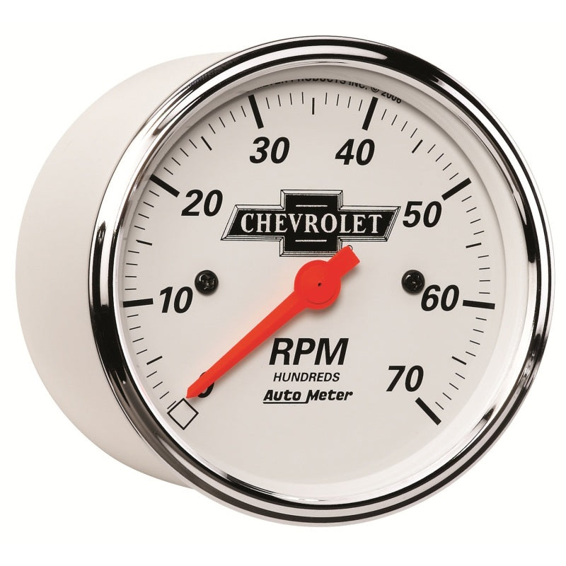 Autometer Arctic White GM 3-1/8in 7000RPM 4, 6, 8 Cyl Electrical Tachometer Gauge-thumbmail-3