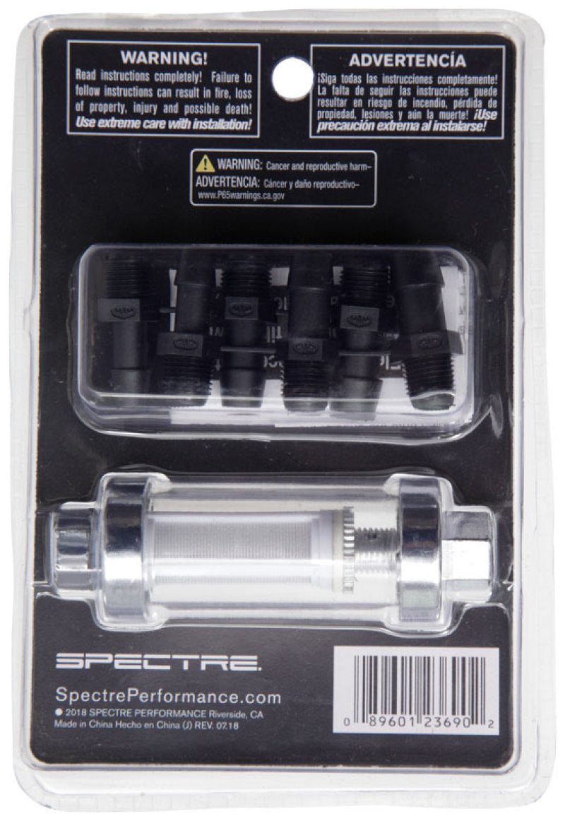 Spectre Premium Clearview Fuel Filter (Incl. 1/4in. / 5/16in. / 3/8in. Barb Fittings)-thumbmail-4