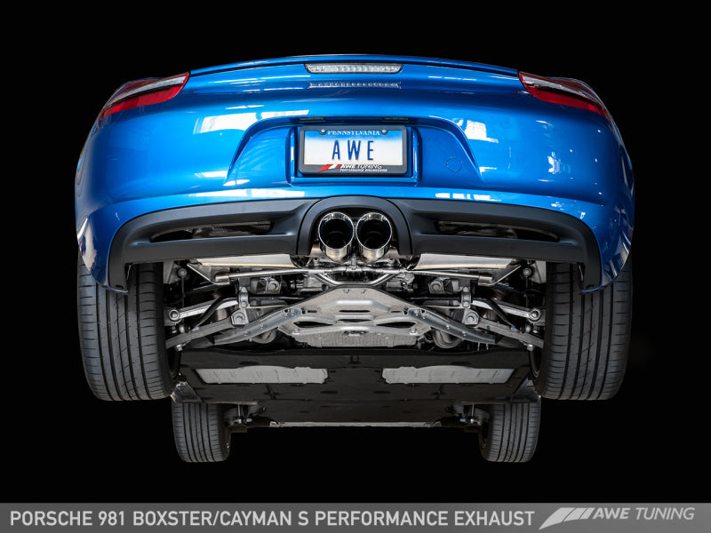 AWE Tuning Porsche 981 Performance Exhaust System - w/Diamond Black Tips-thumbmail-3