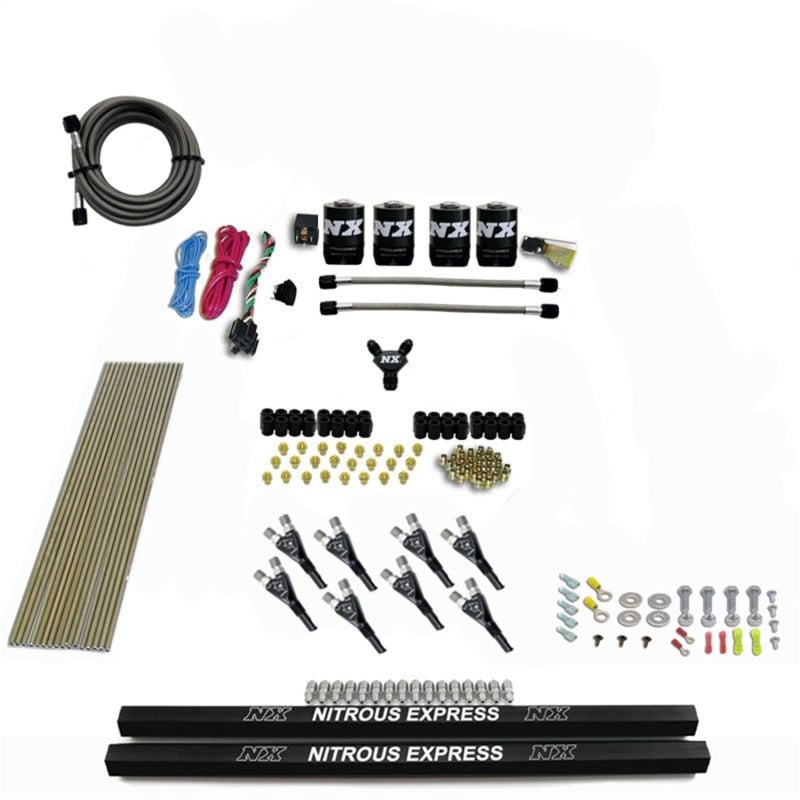 Nitrous Express Pro-Shk/Gas 4 Solenoids Nitrous Kit (250-650HP) w/Rails w/o Bottle-thumbmail-2