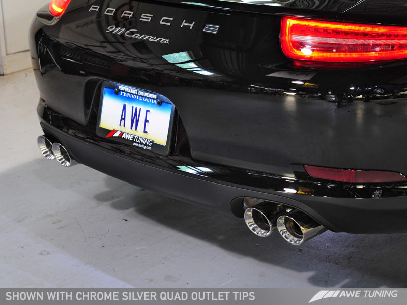 AWE Tuning Porsche 991 SwitchPath Exhaust for PSE Cars Chrome Silver Tips-thumbmail-9