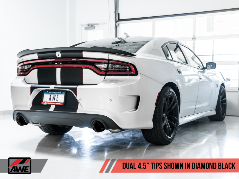 AWE Tuning 2017+ Dodge Charger 5.7L Touring Edition Exhaust - Non-Resonated - Diamond Black Tips-thumbmail-3