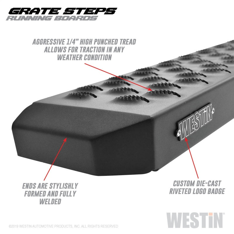 Westin Grate Steps Running Boards 79 in - Textured Black-thumbmail-15