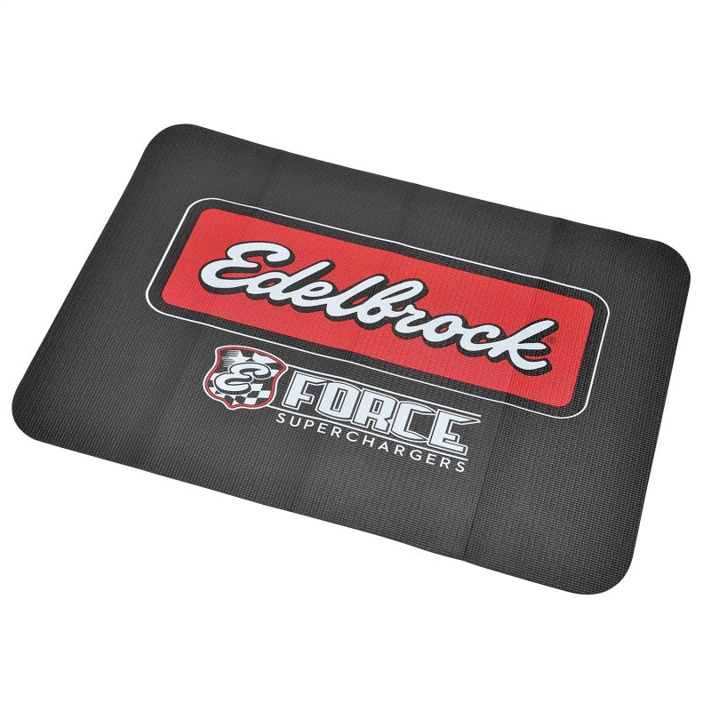 Edelbrock Racing Fender Cover - PVC Foam Mat - 2 Color Printed Edelbrock Racing Logo-thumbmail-1