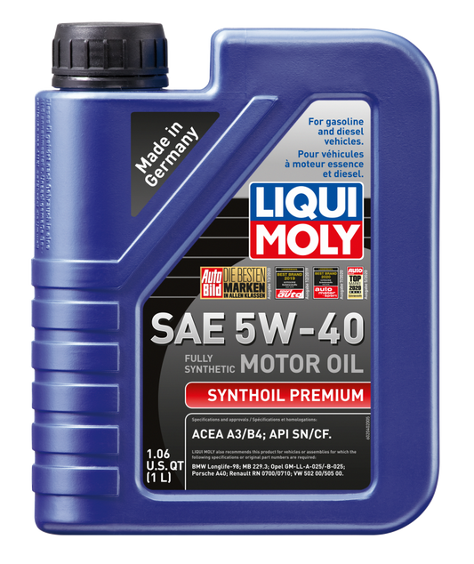 LIQUI MOLY 1L Synthoil Premium Motor Oil SAE 5W40