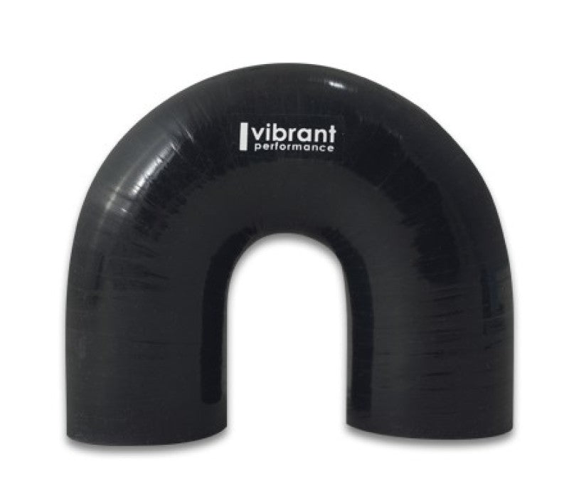 Vibrant 4 Ply Reinforced Silicone Elbow Connector - 3in ID x 4.25in Leg 180 Deg Elbow (BLACK)-thumbmail-2