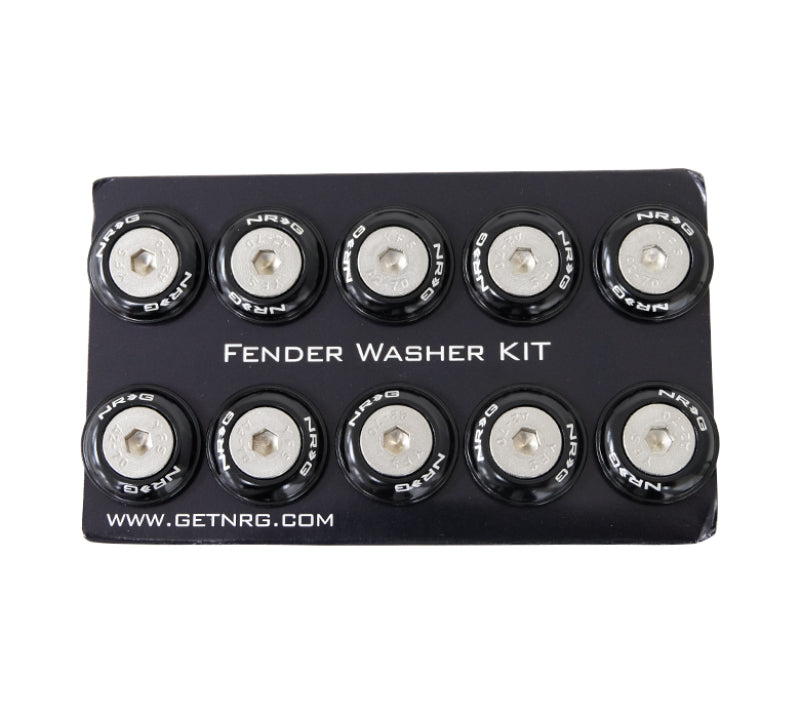 NRG Fender Washer Kit w/Rivets For Plastic (Black) - Set of 10-thumbmail-2