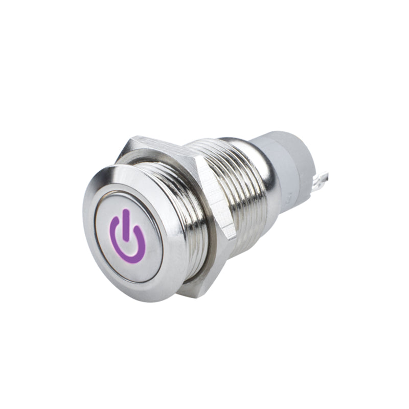 Oracle Pre-Wired Power Symbol On/Off Flush Mount LED Switch - UV/Purple