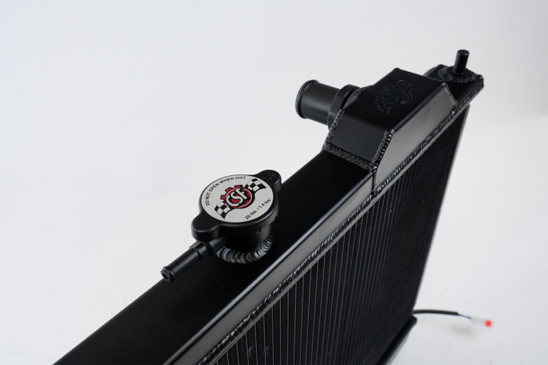 CSF 96-07 Mitsubishi Evo 4/5/6/7/8/9 Full-Slim Radiator w/12in Fan & Shroud/-16AN - Black-thumbmail-4