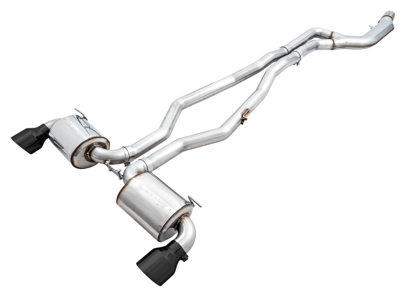 AWE 2020 Toyota Supra A90 Non-Resonated Touring Edition Exhaust - 5in Diamond Black Tips-thumbmail-1