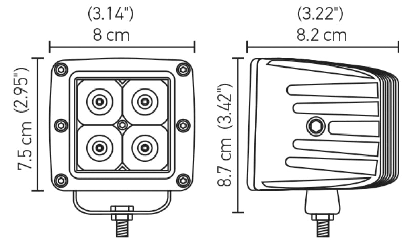 Hella HVF Cube 4 LED Off Road Kit - 3.1in 2X12W-thumbmail-4