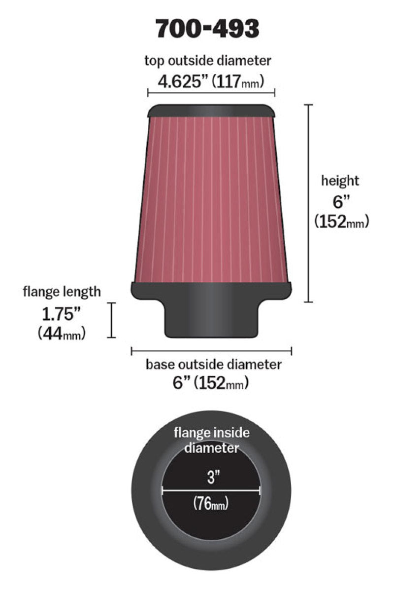 Airaid Universal Air Filter - Cone 3 x 6 x 4 5/8 x 6-thumbmail-7