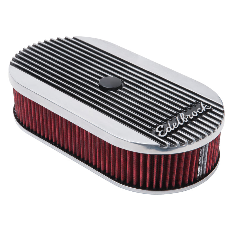 Edelbrock Air Cleaner Elite II Oval Single 4-Bbl Carb 2 5In Red Element Polished-thumbmail-7