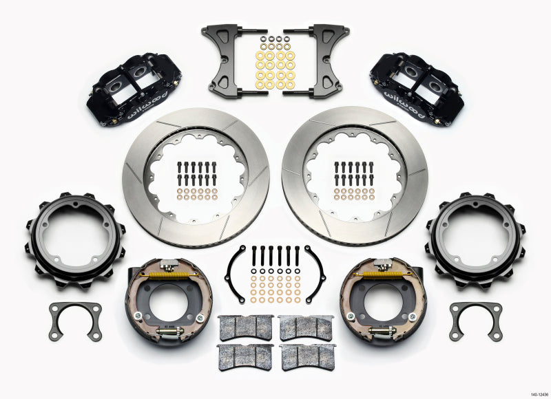 Wilwood Narrow Superlite 4R Rear P-Brk Kit 14.00in Strange Eng Floater 3.49in Offset-thumbmail-1
