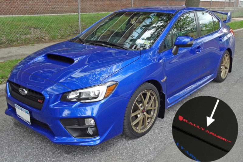 Rally Armor 15-21 Subaru WRX/STI (Sedan ONLY) Black UR Mud Flap w/ Light Blue Logo-thumbmail-5