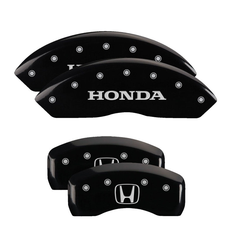 MGP 4 Caliper Covers Engraved Front Honda Engraved Rear H Logo Black finish silver ch-thumbmail-2