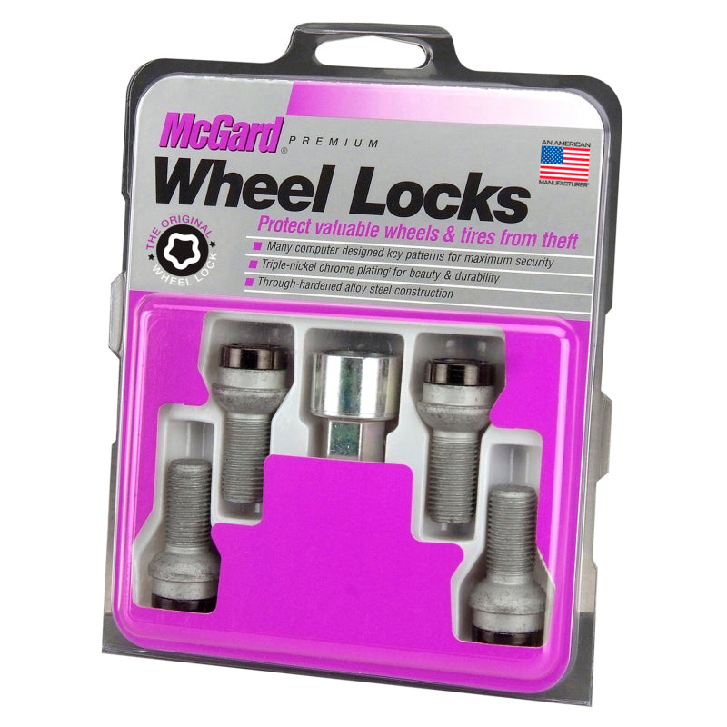 McGard Wheel Lock Bolt Set - 4pk. (Radius Seat) M14X1.5 / 17mm Hex / 27.0mm Shank Length - Black-thumbmail-2