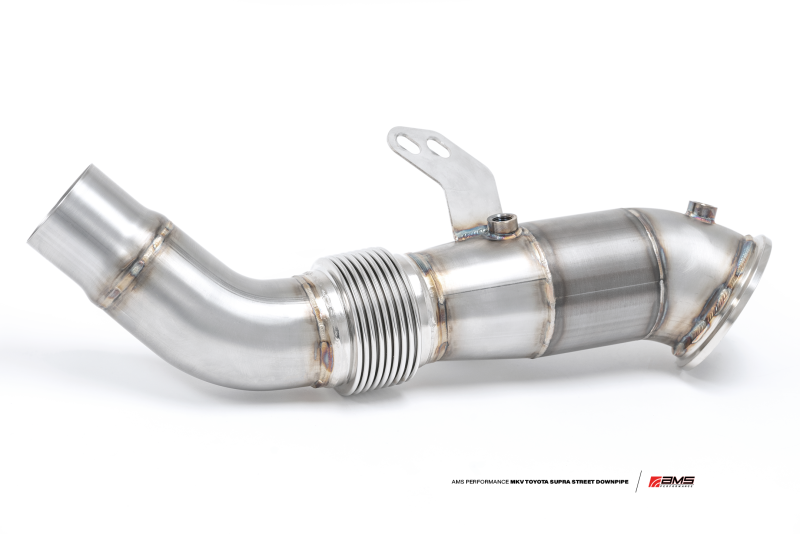 AMS Performance 2020+ Toyota Supra A90 Street Downpipe w/GESI Catalytic Converter-thumbmail-2