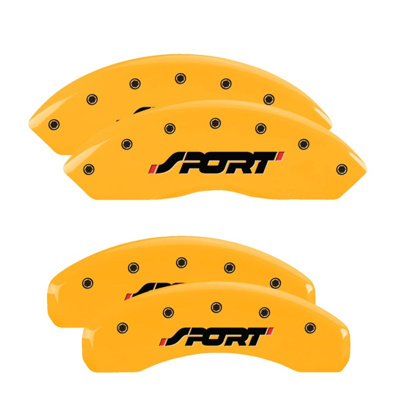MGP 4 Caliper Covers Engraved Front & Rear SPORT Yellow finish black ch-thumbmail-2